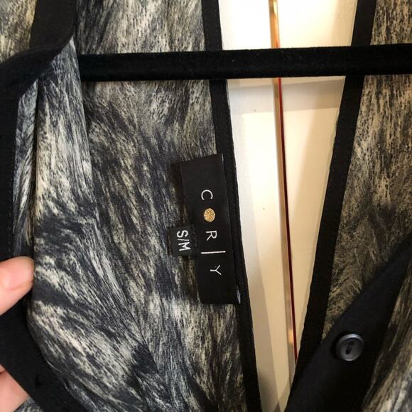 Anthropologie Corey Lynn Calter Black and Grey Caftan - Picture 6 of 9